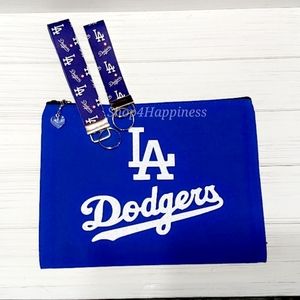 Dodgers makeup bag and keychains